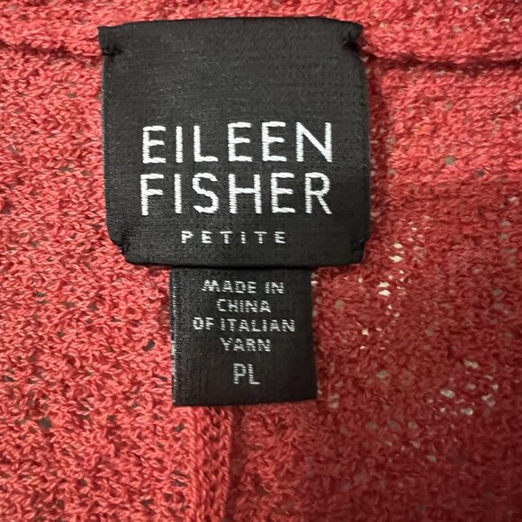 Eileen Fisher Sweater Cardigan & Tank Set Wool Red Size PL Textured Open Front - Picture 3 of 12